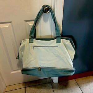 Stylish Teal and White Tote Bag